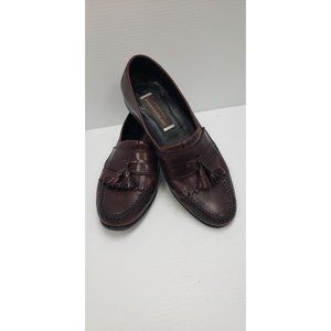 Johnston Murphy Domani Brown Leather Kiltie Tassel Loafers